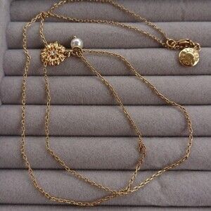 J.Crew Gold tone Flower Necklace with pearl
